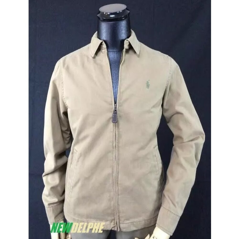 NWT Polo Ralph Lauren Men's Pony Check Line Jacket Windbreaker Khaki MSRP $298